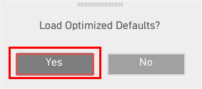 yes to reset bios