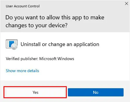 Fix: File Not Found Error in Windows 31 yes-to-uninstall-the-program