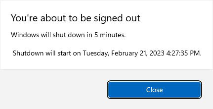 youre about to be signed out
