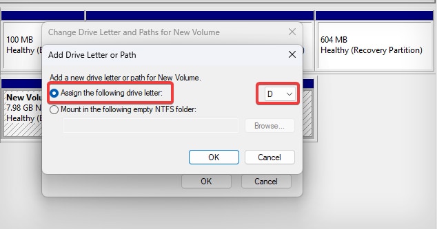 ASSIGN the following drive letter