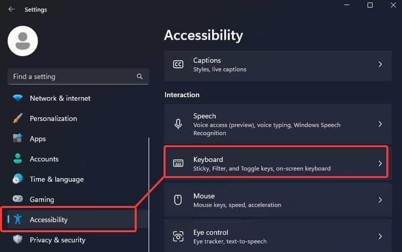 accessibility keyboard