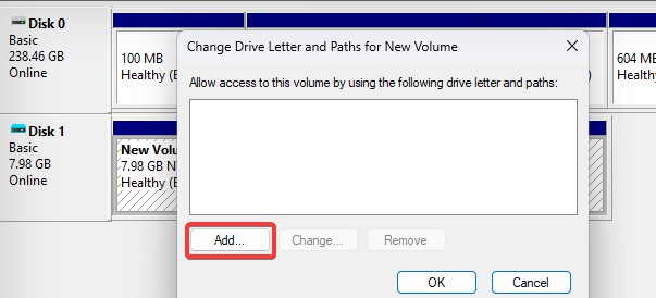 add a drive letter