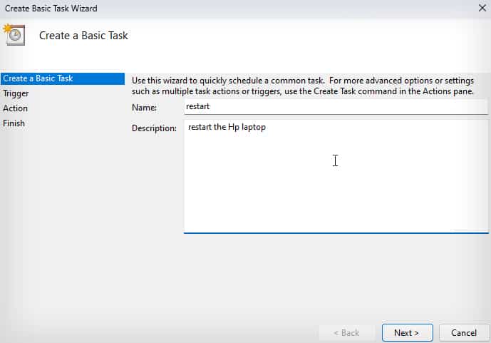 add name and description to the task