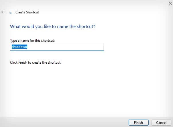 add name to the shortcut