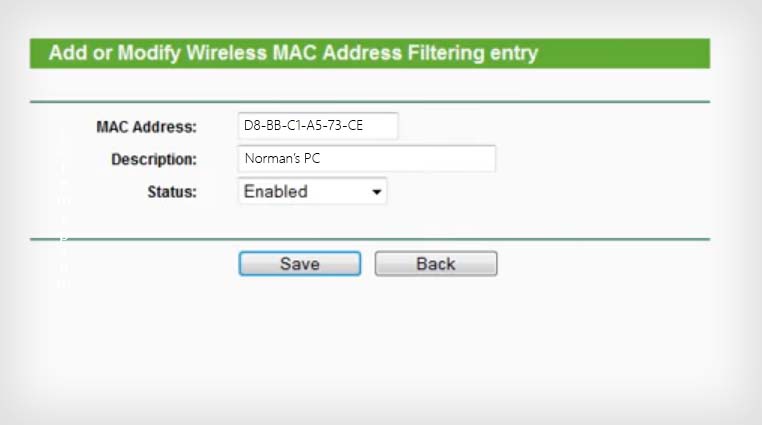 adding new mac address whitelist