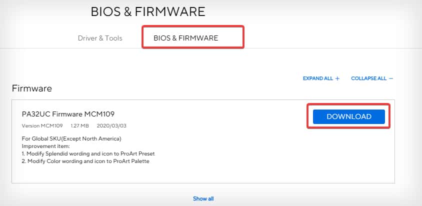 bios and firmware download