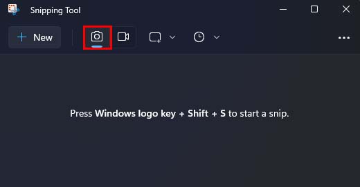 camera icon in snipping tool