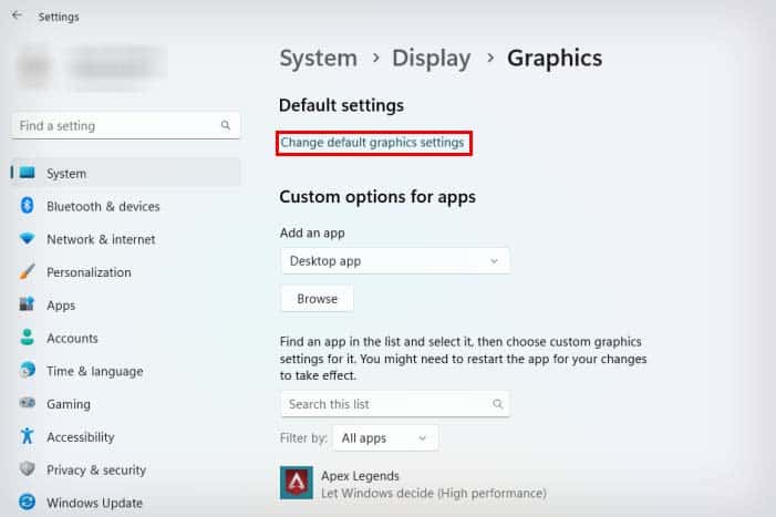 change default graphics settings