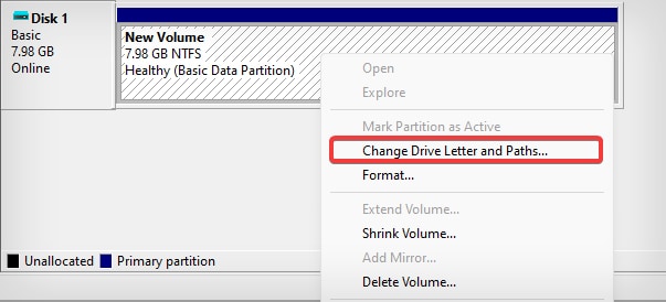 change drive letter and paths