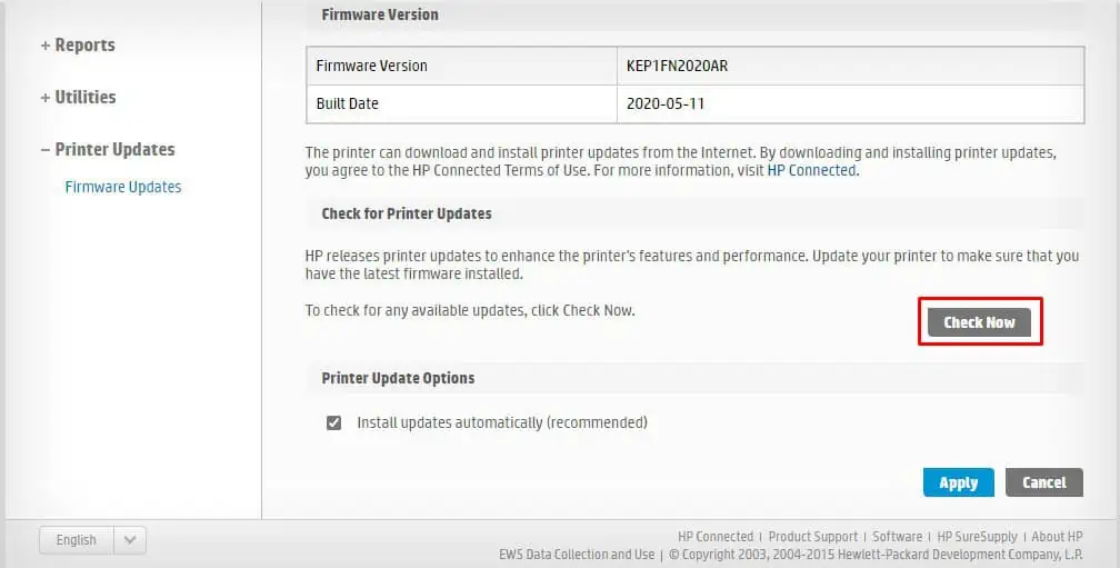 5 Ways to Clear Printer Memory in HP Printer 15 check-firmware-now