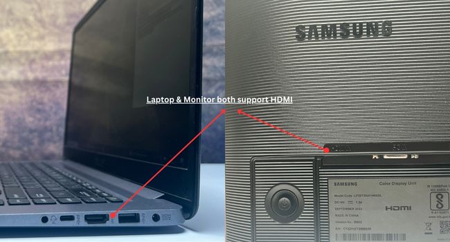 check laptop and monitor video ports