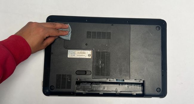 clean laptop bottom panel