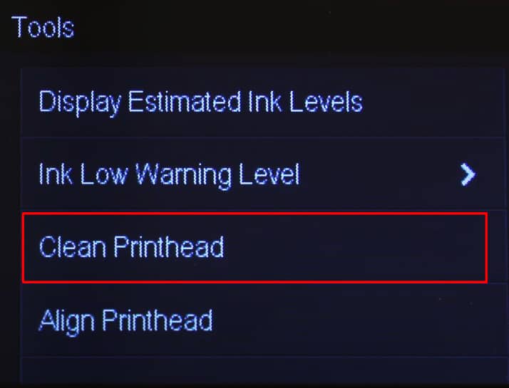 clean-printhead-on-touch-printer