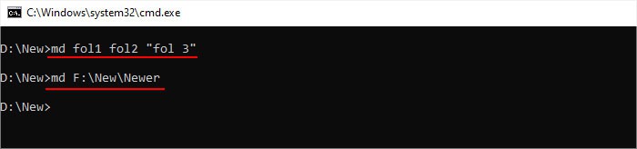 create-multiple-folder-and-in-another-path-cmd