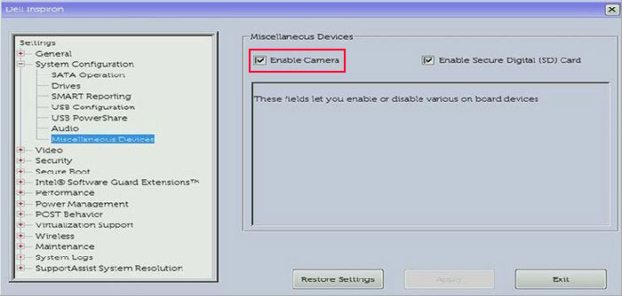 dell-bios-enable-camera