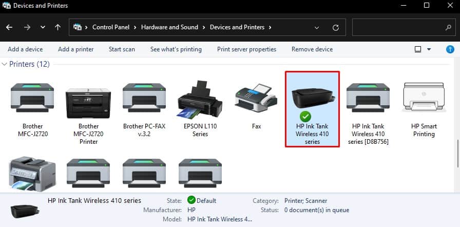 double click hp printer