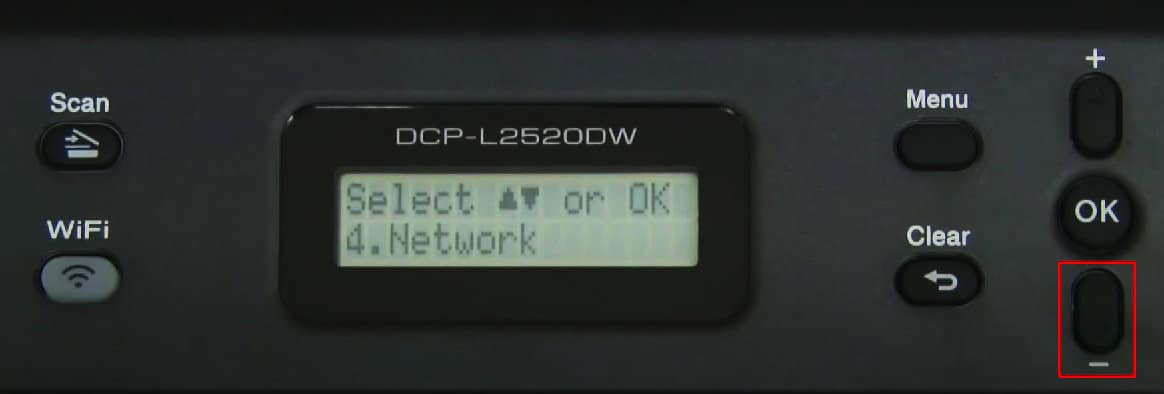 down-button-on-printer-to-go-to-network