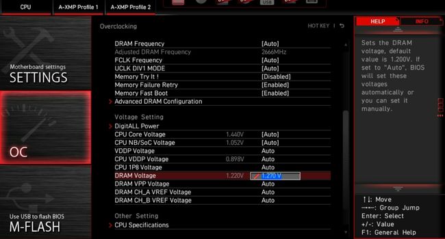 dram voltage