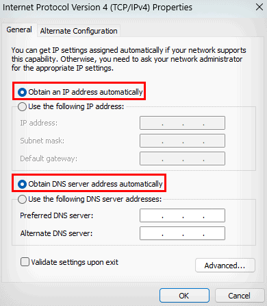 dynamic ip address and dns server