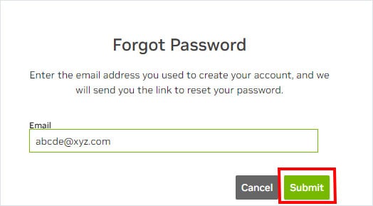 email address nvidia user account is locked