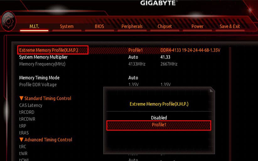 enable xmp ram not running at full speed