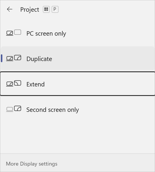 extend in project settings