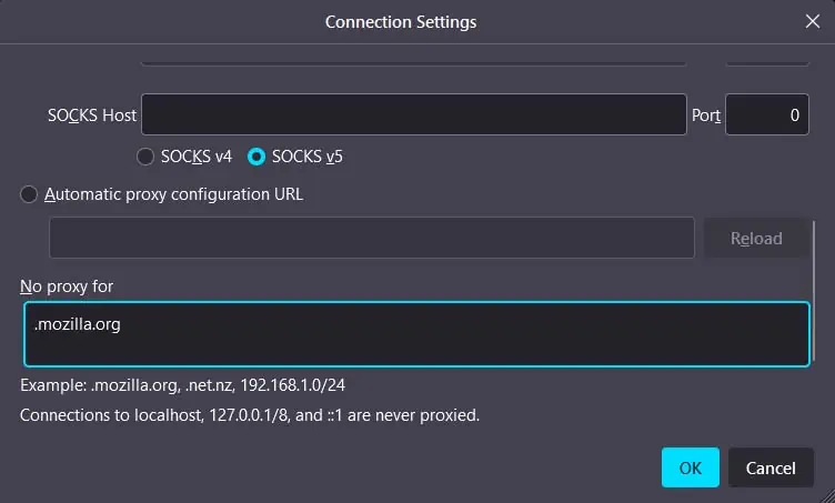 firefox-proxy-config-no-proxy-for