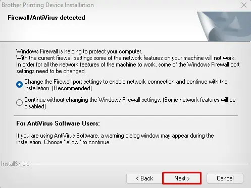 How to Connect Brother Printer to Wi-Fi 29 firewall-optiion