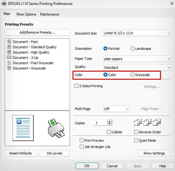 grayscale-settings-in-printer