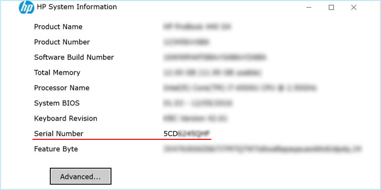 hp-system-information-serial-number