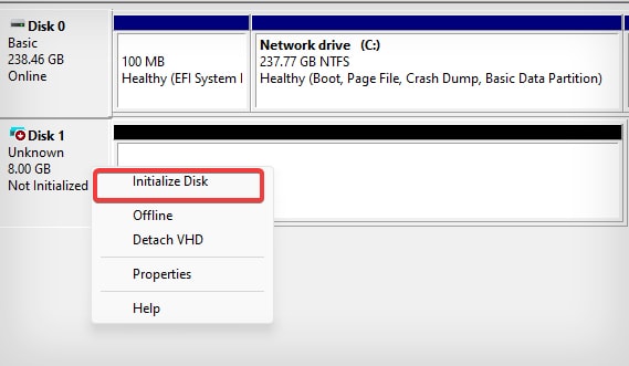 initialize disk