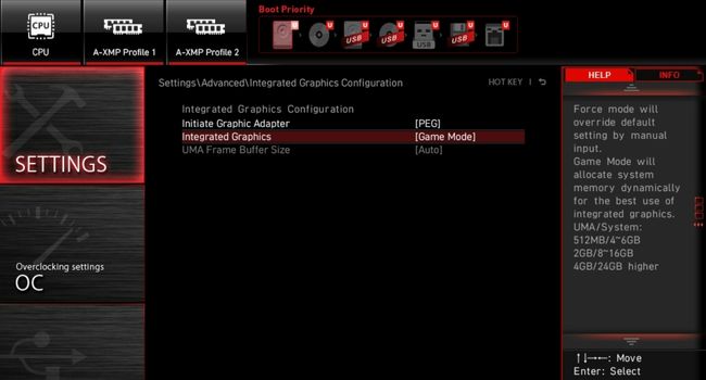 integrated graphics in msi bios