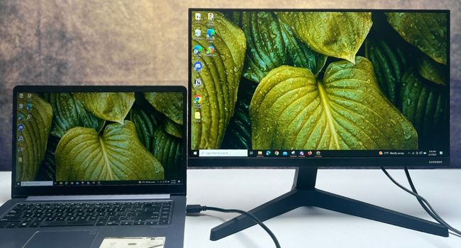 laptop to monitor connection established