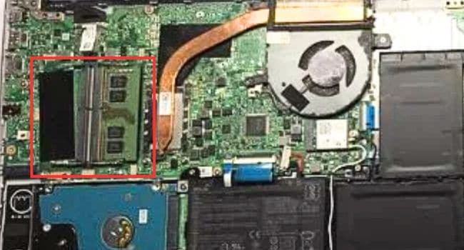 locate ram slot in laptop