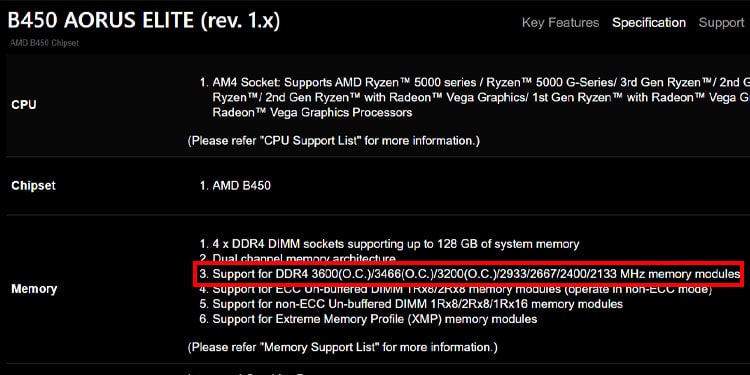 How to Fix RAM Not Running at Full Speed 3 motherboard specification memory