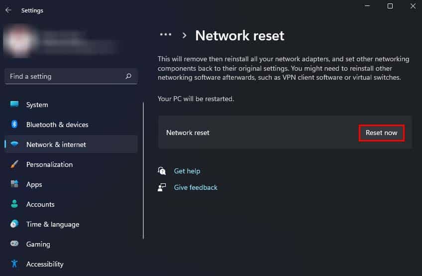 network reset