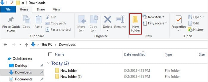 new-folder-menu-bar-windows-10