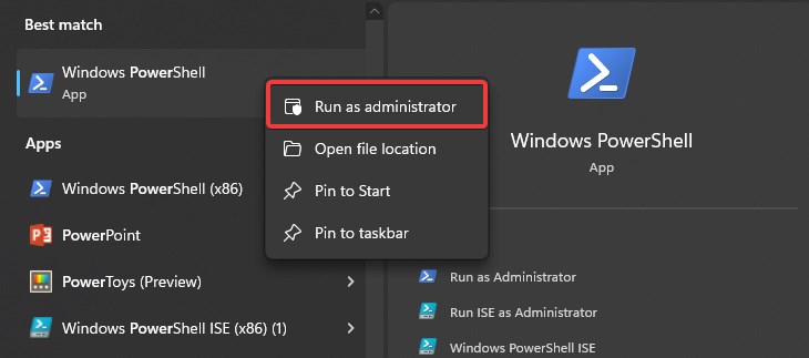 open Powershell