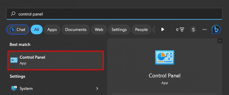 open control panel on windows