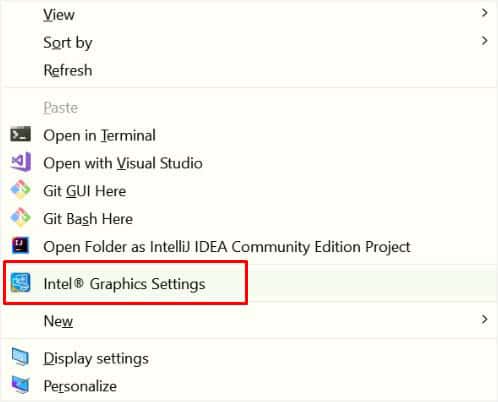 open intel graphics settings