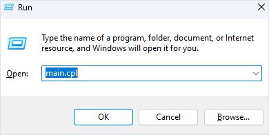 open run main.cpl disable mouse acceleration