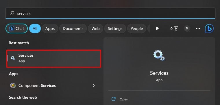 open services application in pc