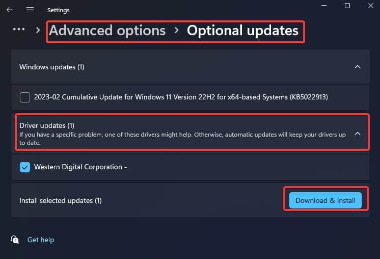 optional updates