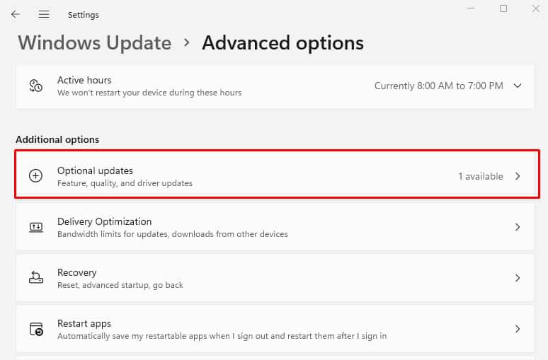 optional updates