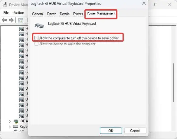 9 Ways to Fix Keyboard Input Lag 14 power-management-section