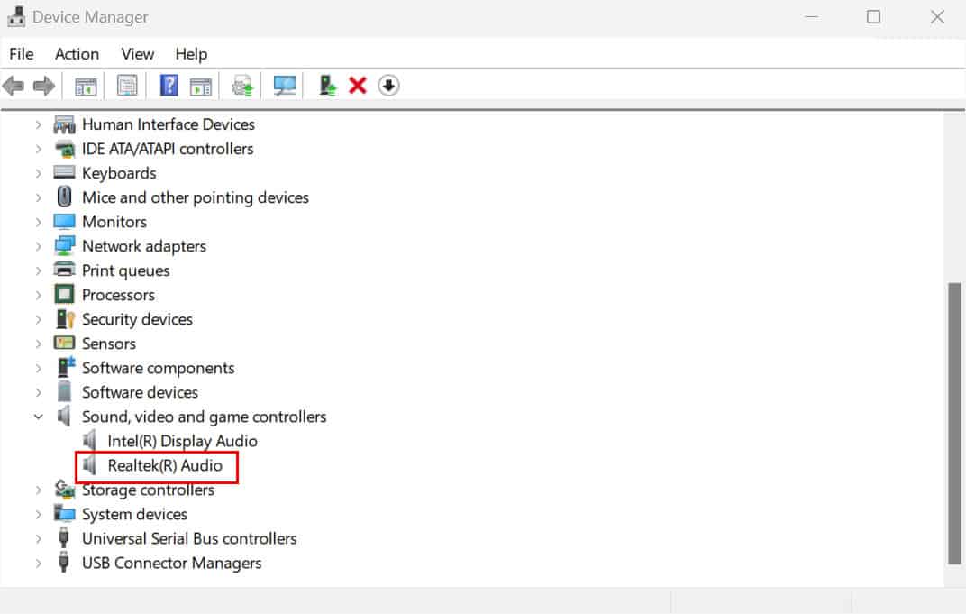 realtek r audio in device manager