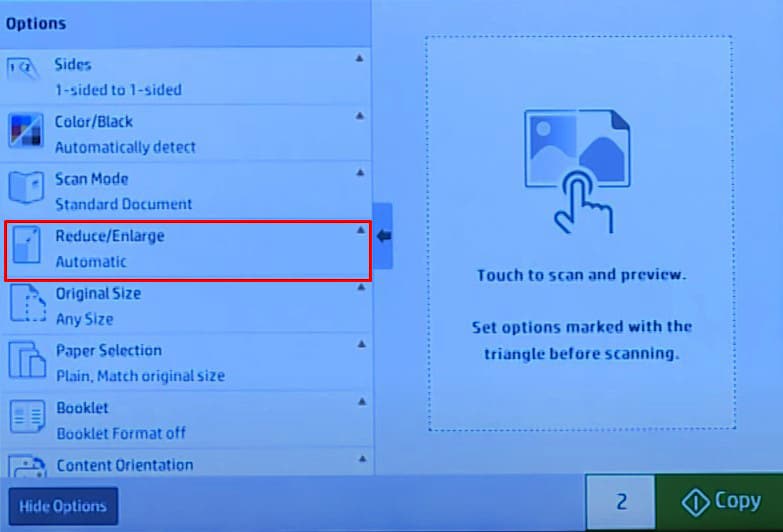 reduce-enlarge-option-on-printer