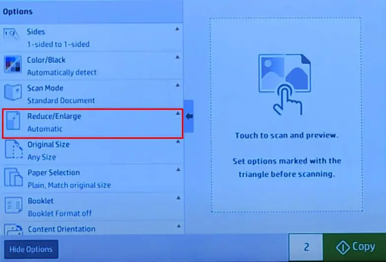 reduce-enlarge-option-on-printer