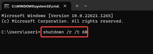 restart with a timer
