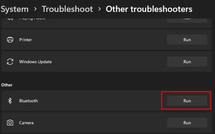 run-bluetooth-troubleshooter-logitech-mouse-not-working